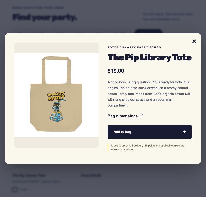 Live Pip organic cotton library tote